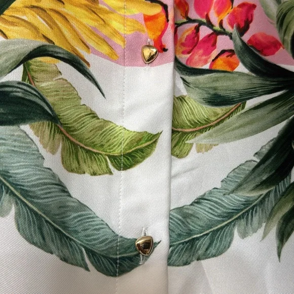 Zara Pink and Green Long Sleeve Resort Dress - Picture 5 of 12